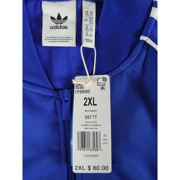 Adidas Men's Adicolor Classics SST Track Jacket IY9850 2XL – Semi Lucid Blue - Picture 8 of 11